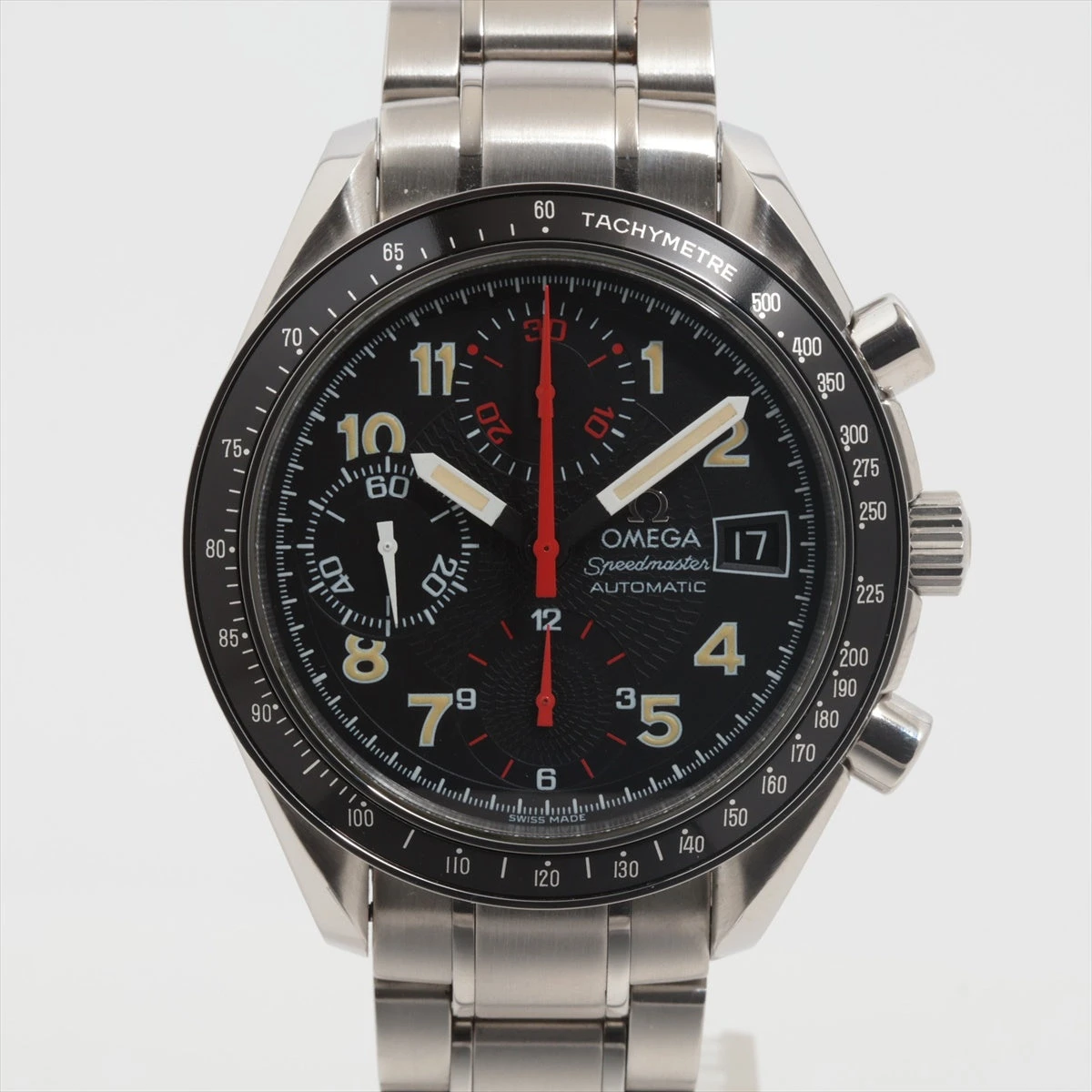 オメガ　スピードマスター　デイト　黒文字盤 オメガ スピードマスター デイト クロノグラフ 3210.51 SS AT 黒文字盤