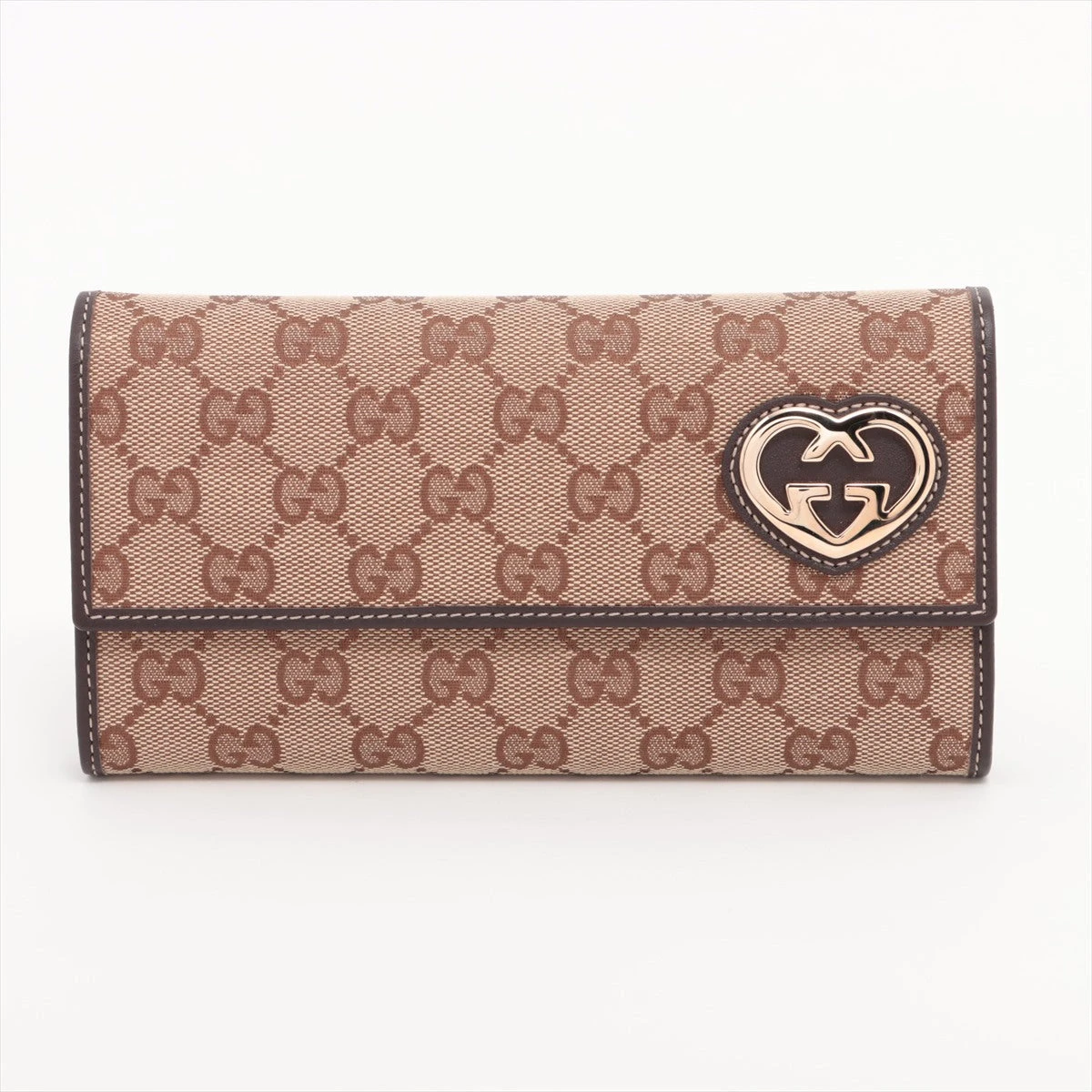 グッチ ラブリー グッチシマ ロングウォレット GUCCI◇長財布_ラブリー_グッチシマ/レザー/BRW/レディース
