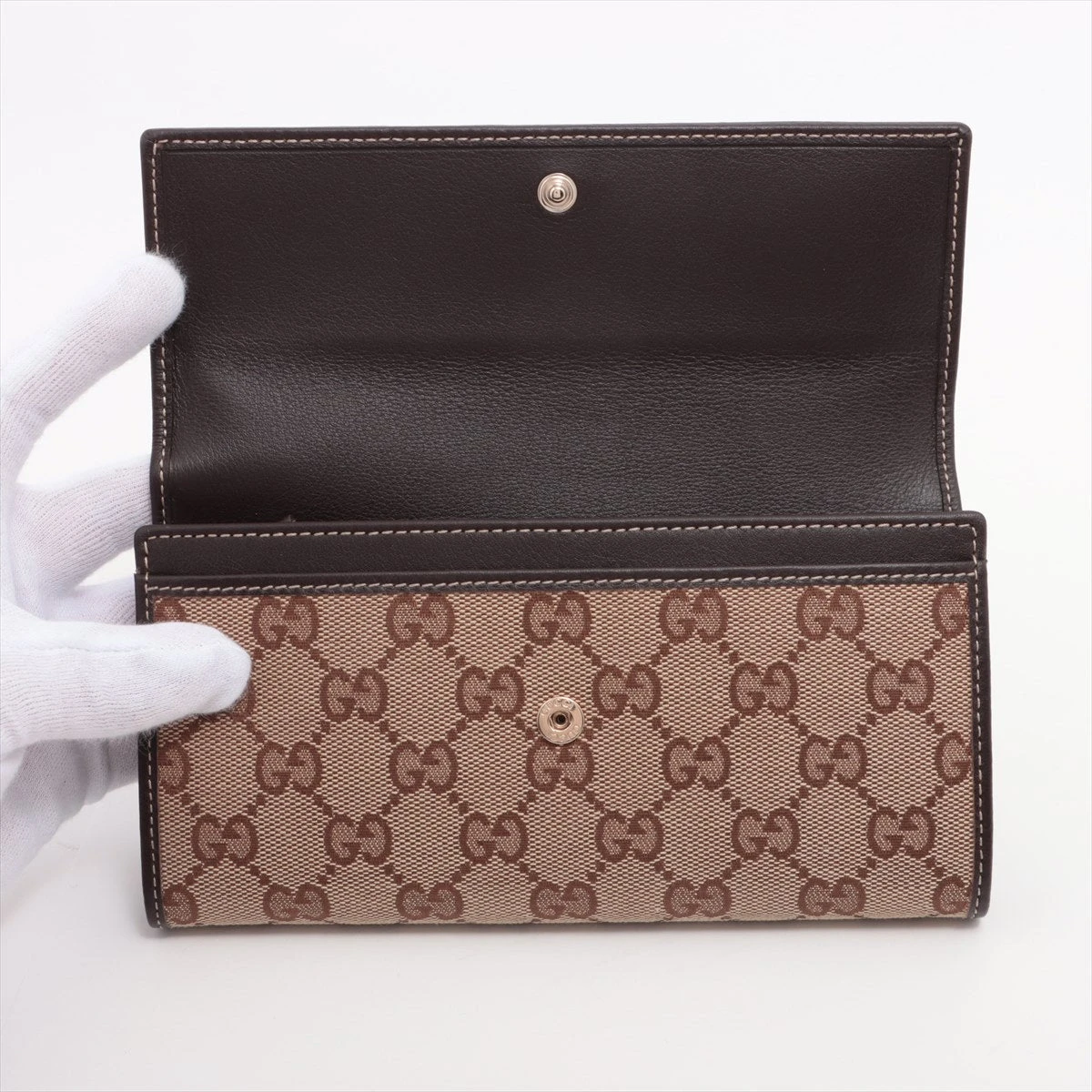 【未使用級】グッチ ミュール アイボリー クレスト グッチシマ GG レザー グッチシマ 【中古】グッチ クレストライン 二つ折り長財布