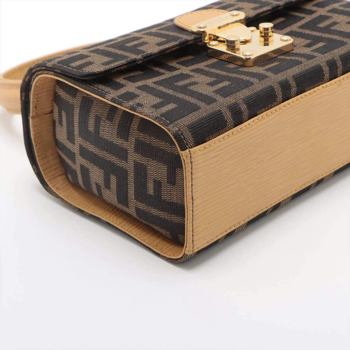 美品◇FENDI フェンディ ズッカ ハンドバッグ ジャガード レザー 美品◇FENDI フェンディ ズッカ ハンドバッグ ジャガード レザー