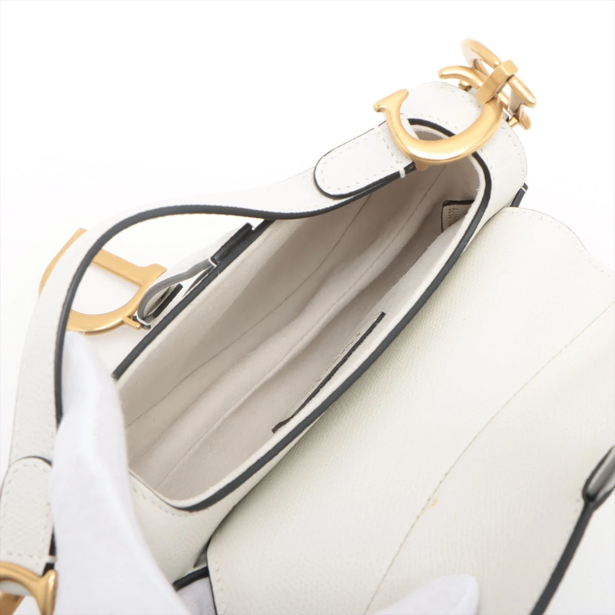 Christian Dior ホワイトレザーバッグ Christian Dior - 美品 ChristianDior クリスチャンディオール