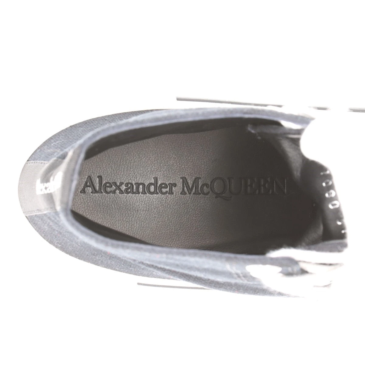 アレキサンダーマックイーン キャンバス×レザー ハイカットスニーカー