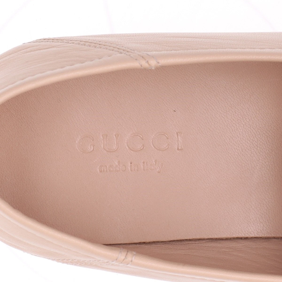 【美品】GUCCI ベージュレザー ローファー 37 GUCCI ベージュ ローファー 37.5