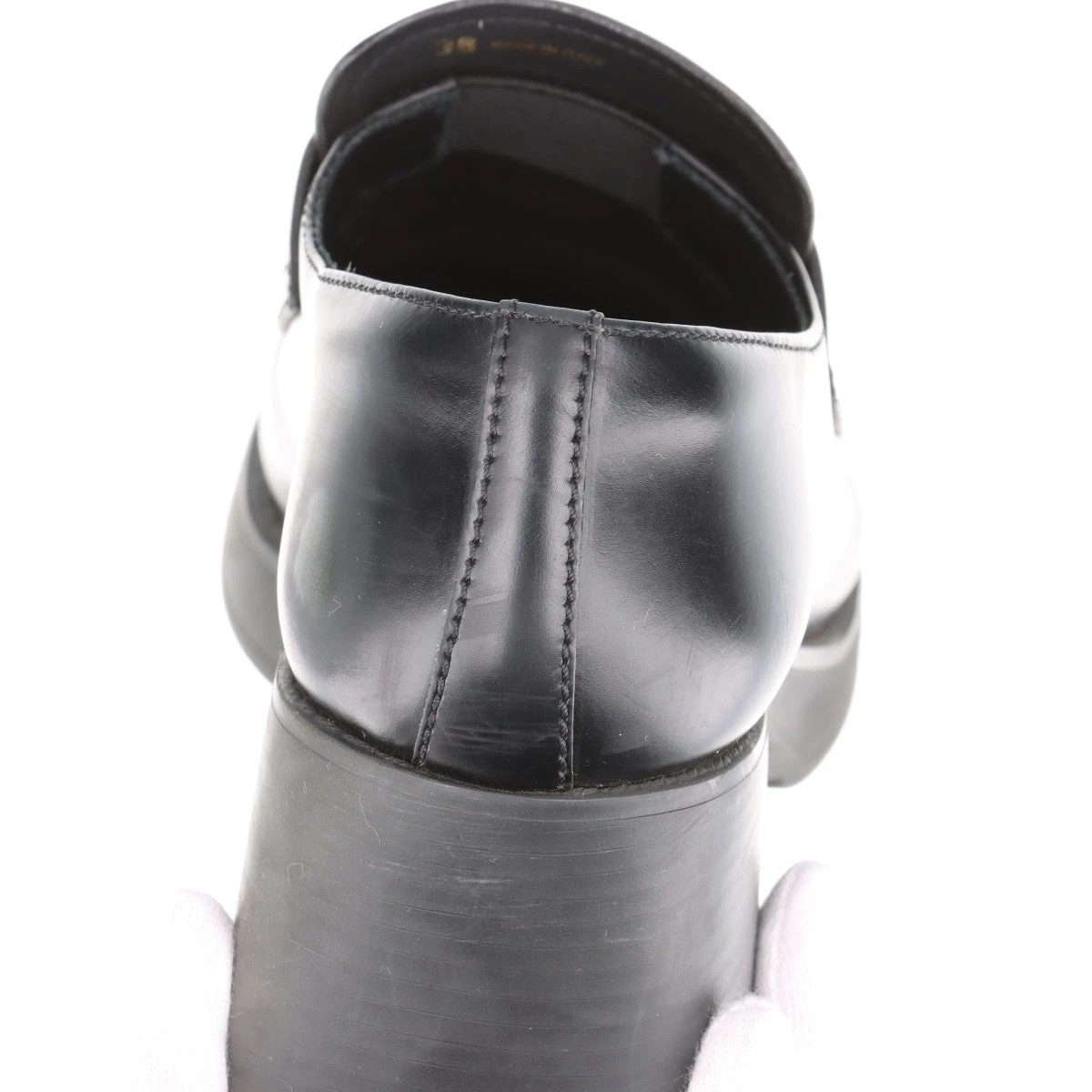 ミュウミュウ レザー ローファー 38 レディース ブラック ペニー