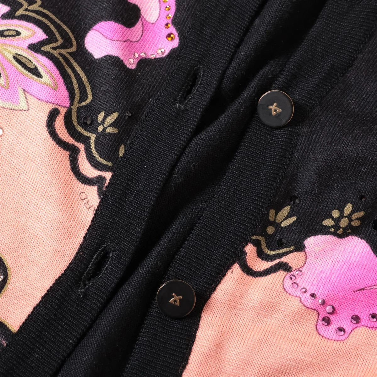 レオナール カシミヤ カーディガン LL レディース マルチカラー