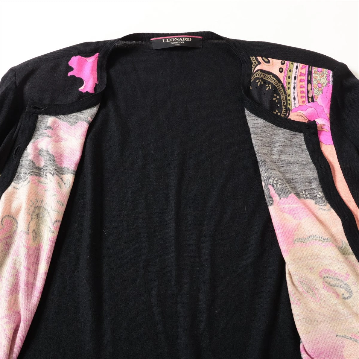 レオナール カシミヤ カーディガン LL レディース マルチカラー