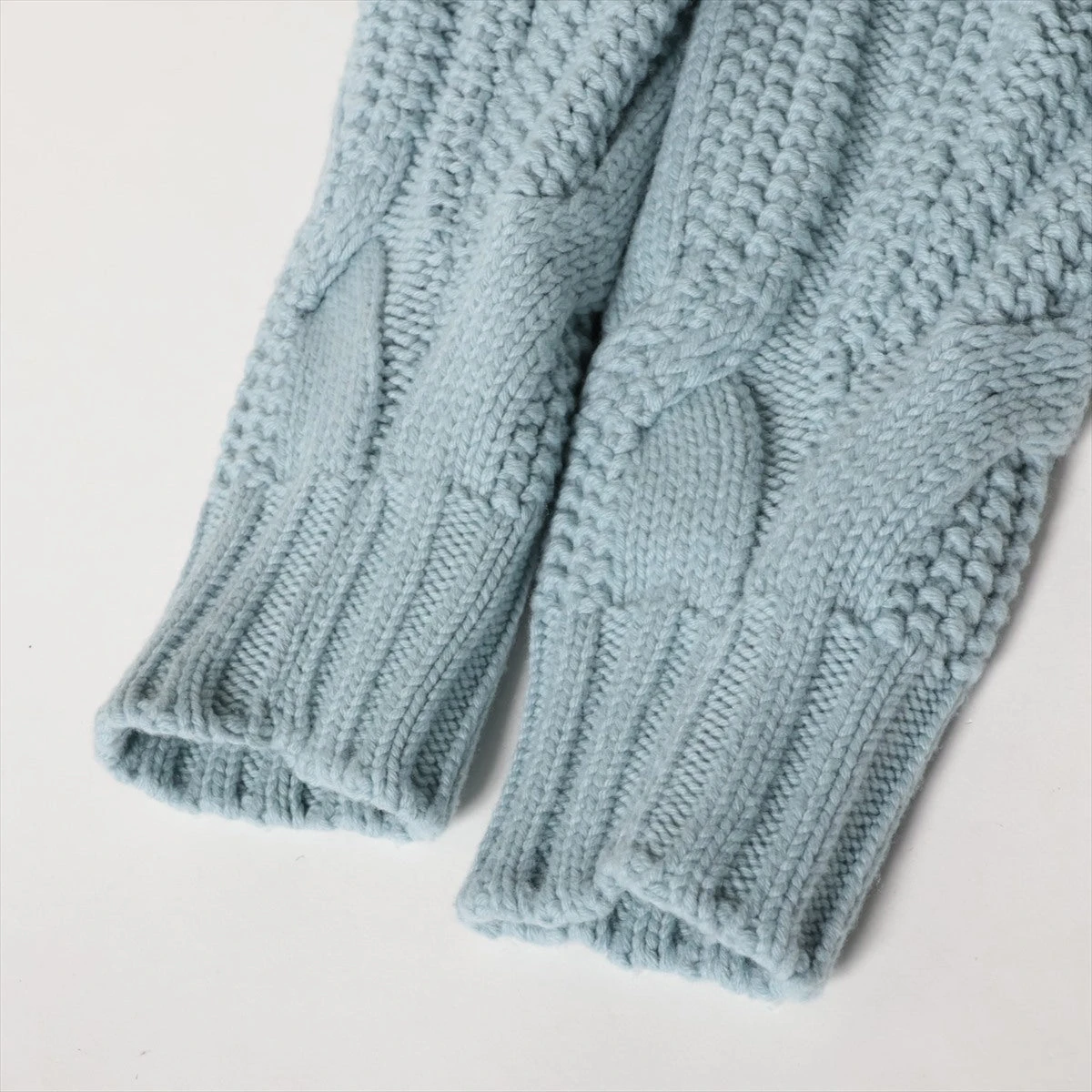 エルメス 22AW ウール×カシミヤ ニット L メンズ ライトブルー 22-5747