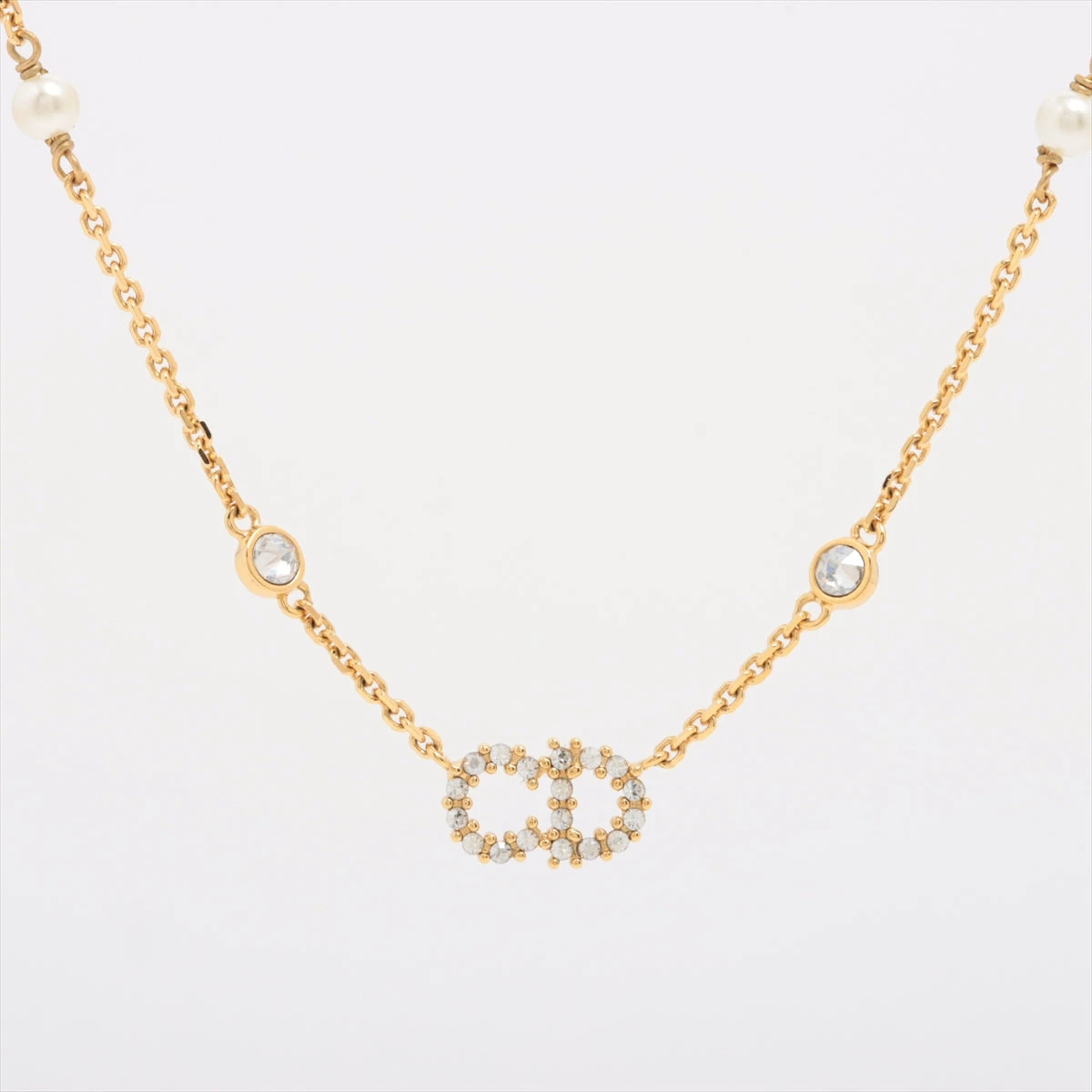 美品　ディオール クレール ディー リュヌ ネックレス ラインストーン ディオール Clair D Lune クレール ディー リュヌ ネックレス GP