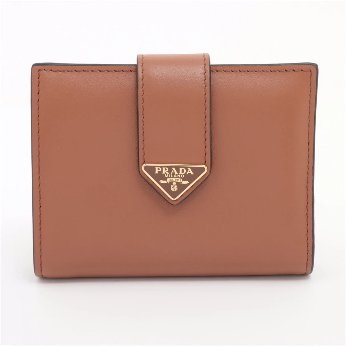 プラダ 1MV204 レザー コンパクトウォレット コニャック A3382022
