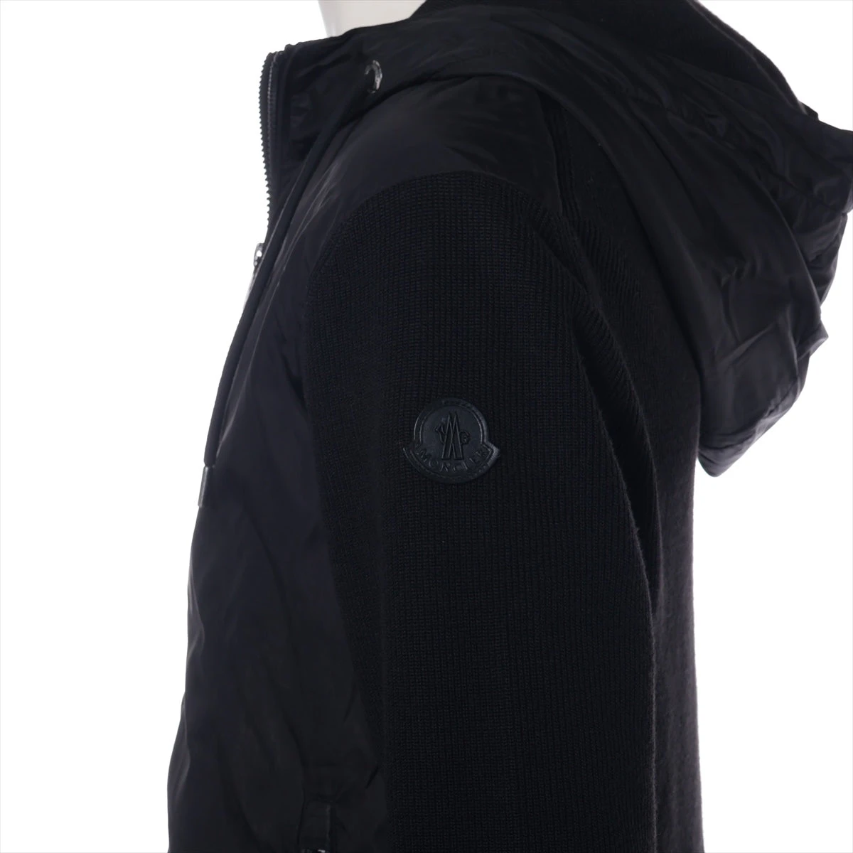 モンクレール MAGLIONE 17年 ウール×ナイロン パーカー S ブラック