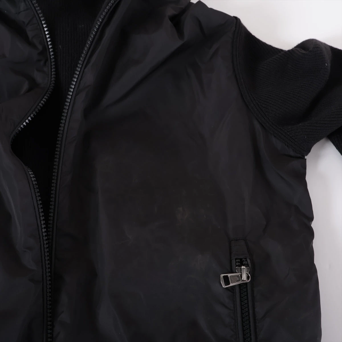モンクレール MAGLIONE 17年 ウール×ナイロン パーカー S ブラック
