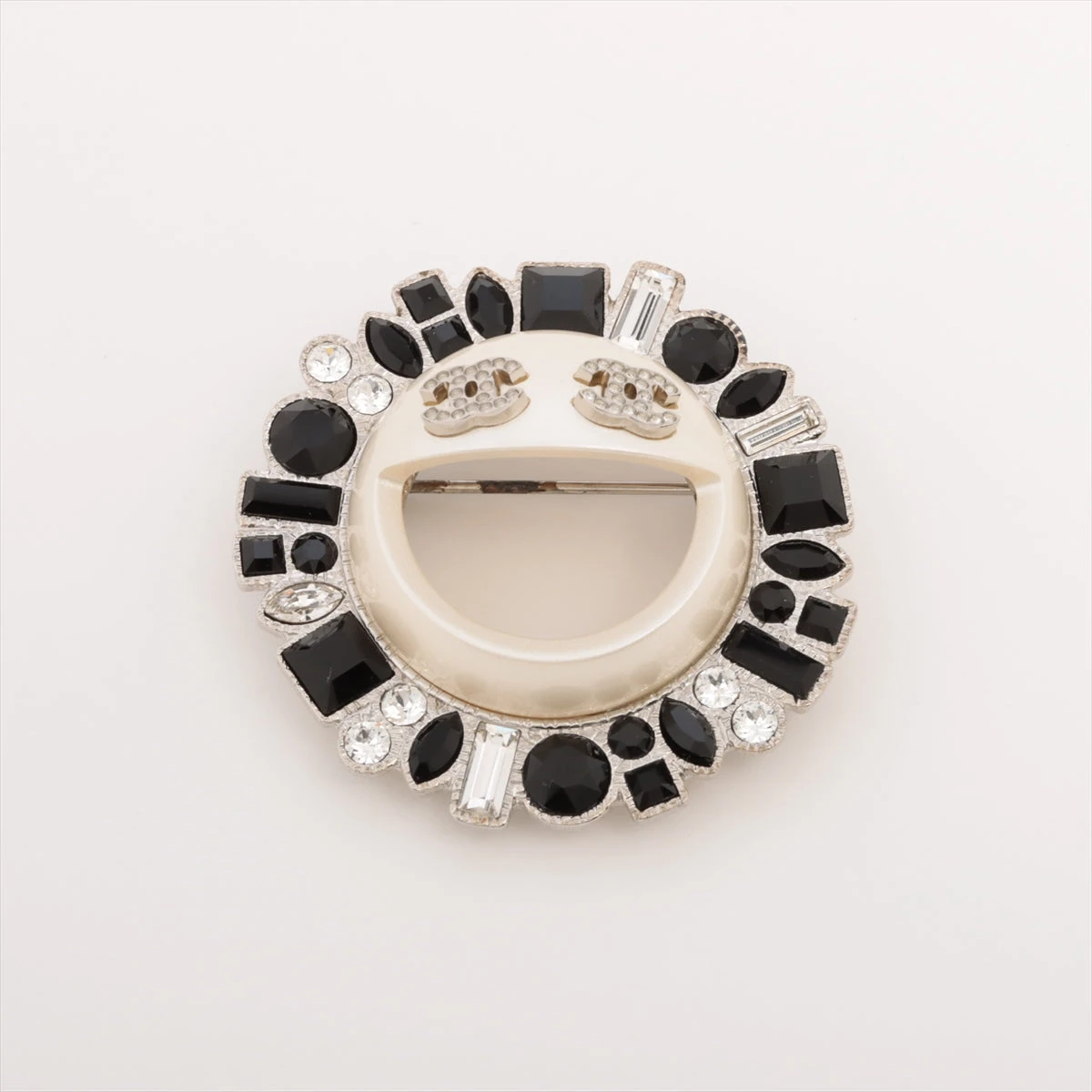 シャネル ココマーク スマイル ラインストーン ブローチ B17V