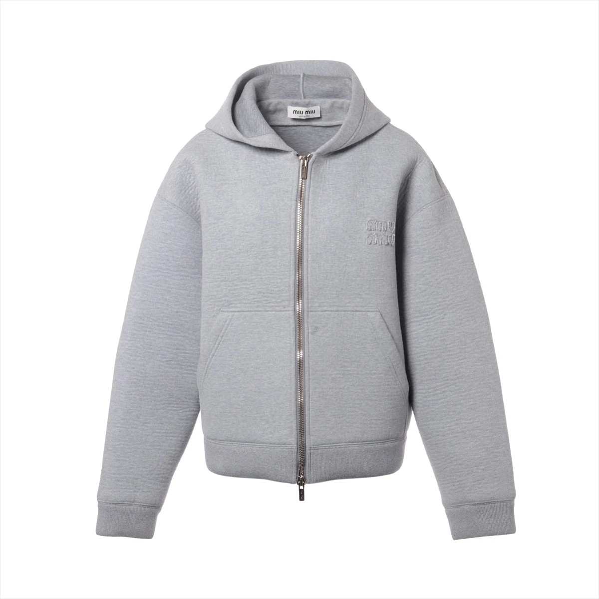 ミュウミュウ 23AW コットン パーカー S レディース グレー MJL967