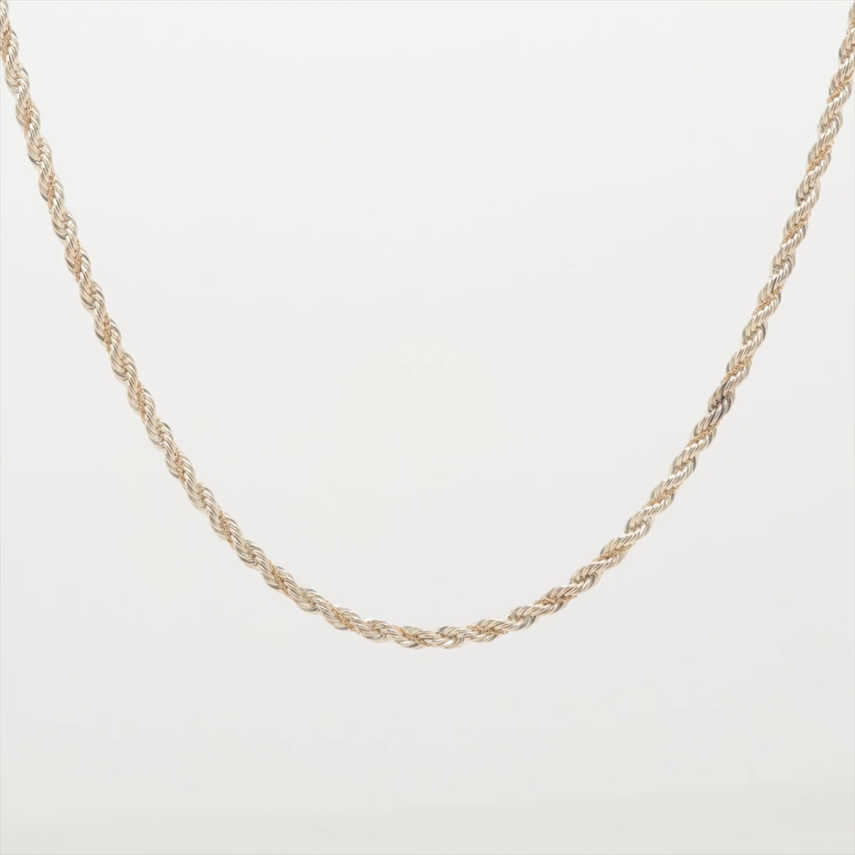 美品　ティファニー　ネックレス　ツイスト　シルバー925 ゴールド750 ティファニー ツイストチェーン ネックレス 925×750 44.4g ゴールド