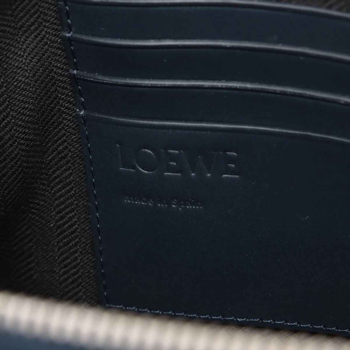 LOEWE ロエベ ネイビー レザー クラッチバッグ フラメンコクラッチ 