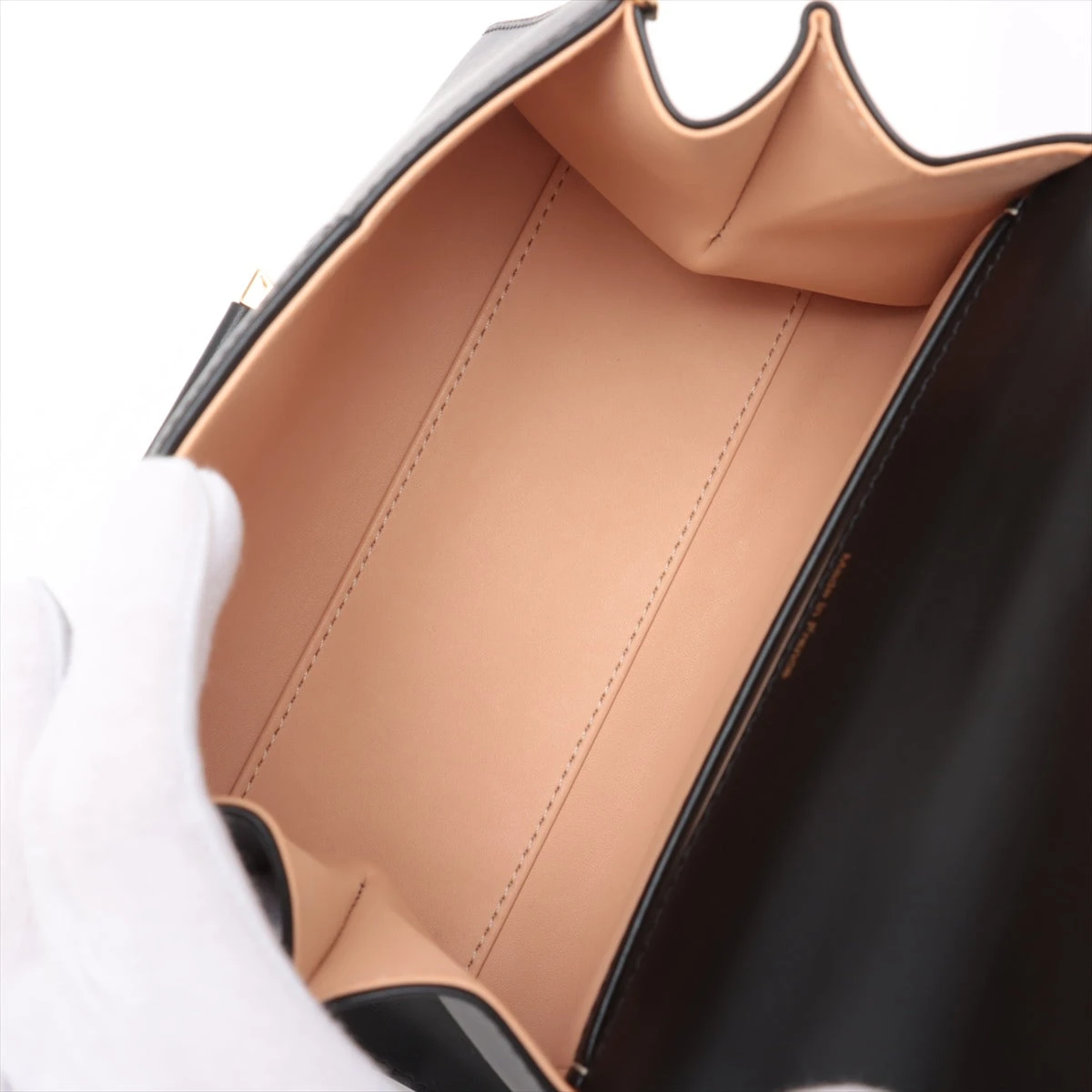 【S①】DELVAUX ブリヨンミニ　ブラック レザー DELVAUX デルヴォー ハンドバッグ Brillant Mini ブリヨン ミニ