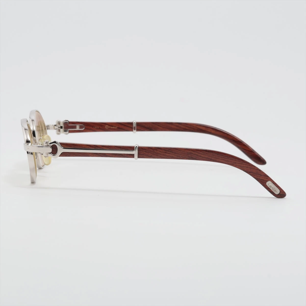 カルティエ ウッドテンプル メガネ GP×ウッド シルバー A3341552｜中古 