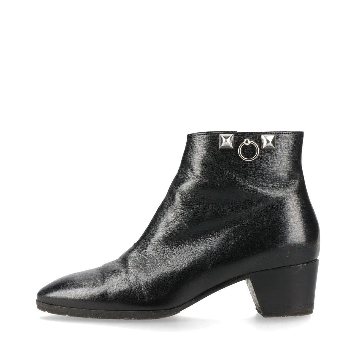 HERMES ショートブーツブラックコリエドシアン