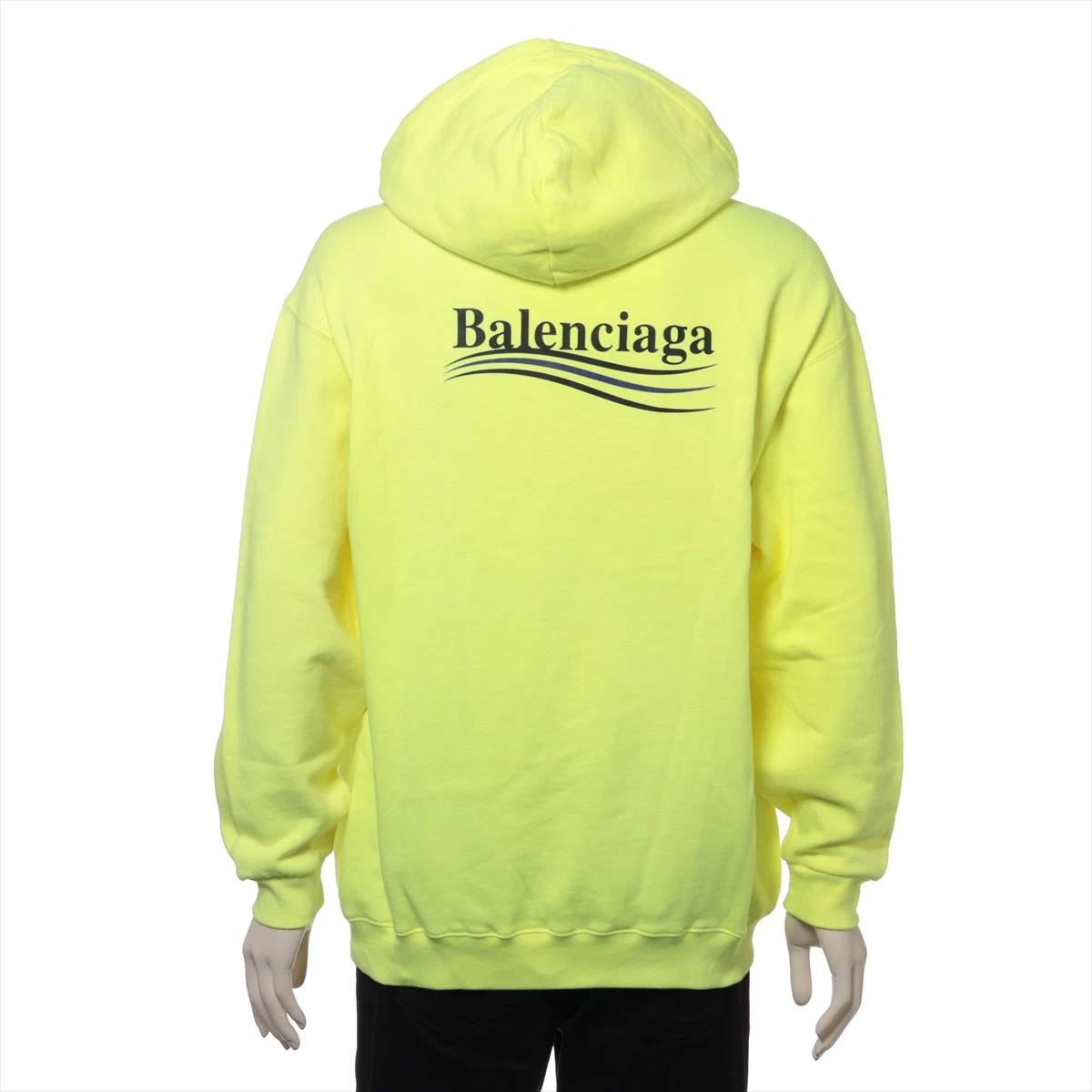 BALENCIAGA 蛍光　イエロー パーカー BALENCIAGA - BALENCIAGA バレンシアガ パーカー XS 蛍光