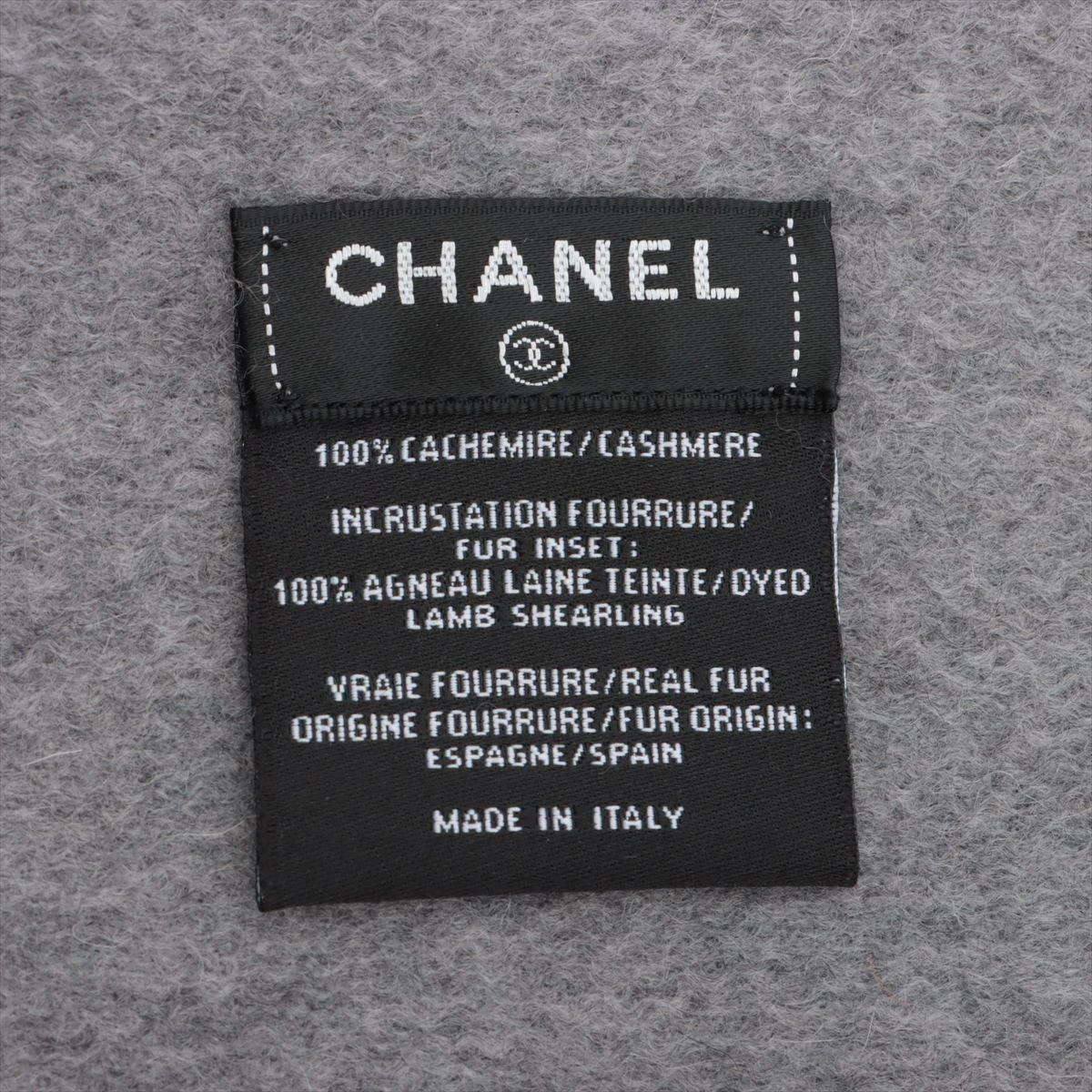 シャネル CHANEL ストール ココマーク ロゴ カシミヤ グレー CHANEL シャネル ストール グレー ココマーク カシミヤ82