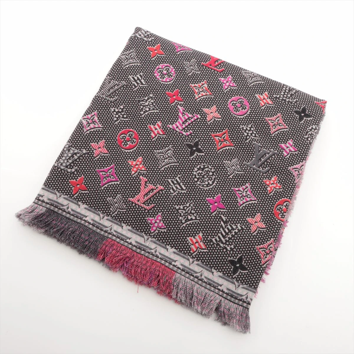 ヴィトン M71400 ポップモノグラム FF0198 ストール ウール ピンク