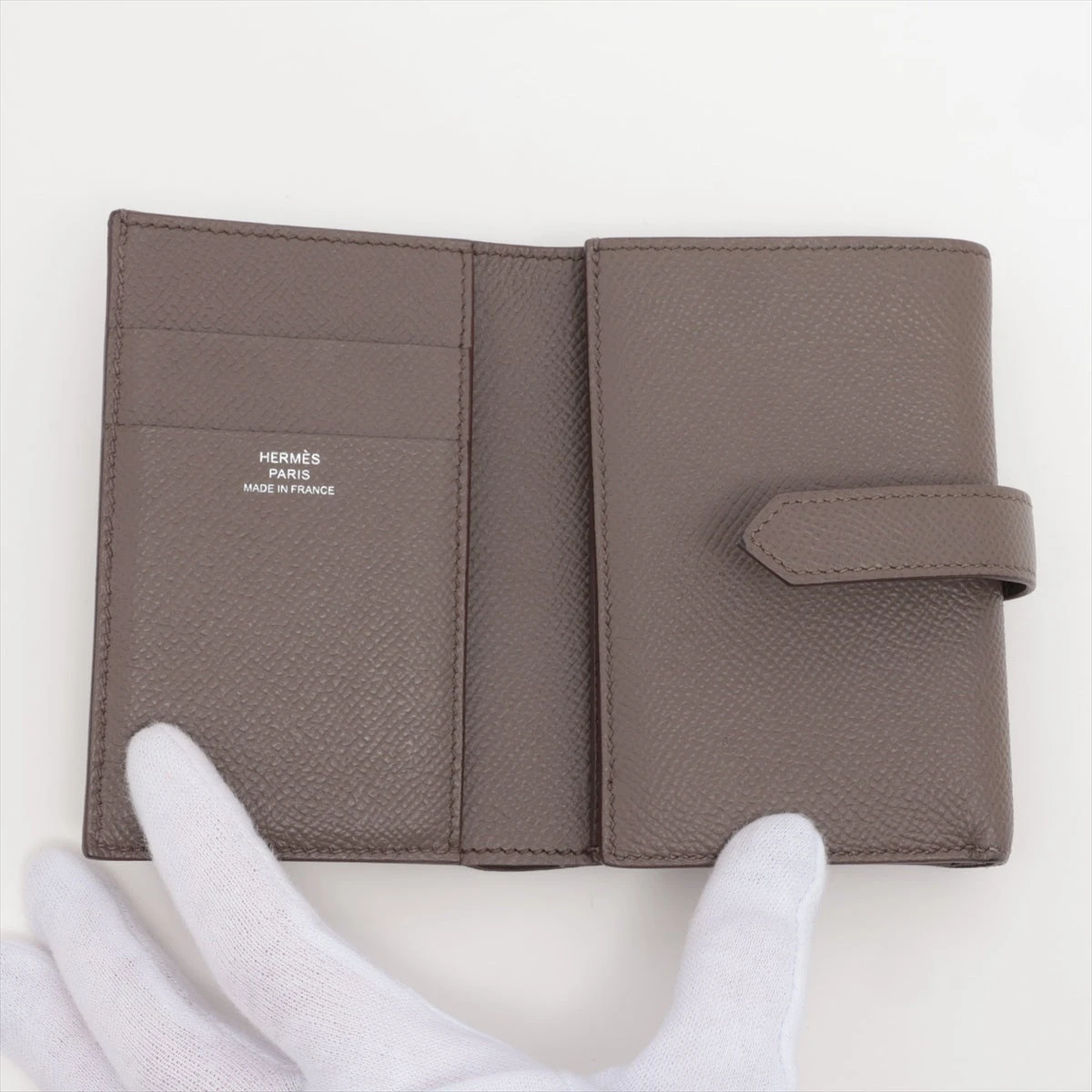 HERMES エルメス ベアンコンパクト エトゥープ ヴォーエプソン
