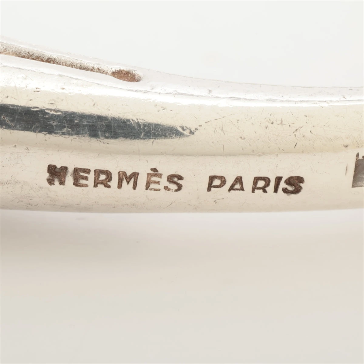 【最終値下】【美品】【箱、ショッパー付属】HERMES ホースバングル　シルバー エルメス シュバルホース バングル GP 79.1g シルバー AP044215