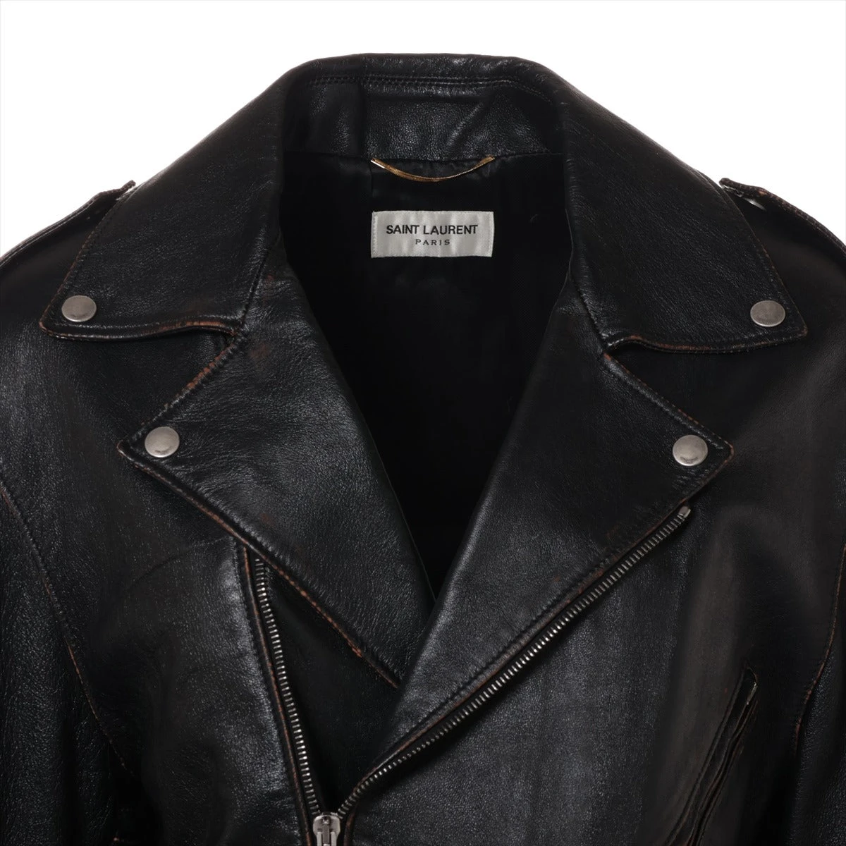 サンローランパリ 17年 ラム レザージャケット F36 レディース  