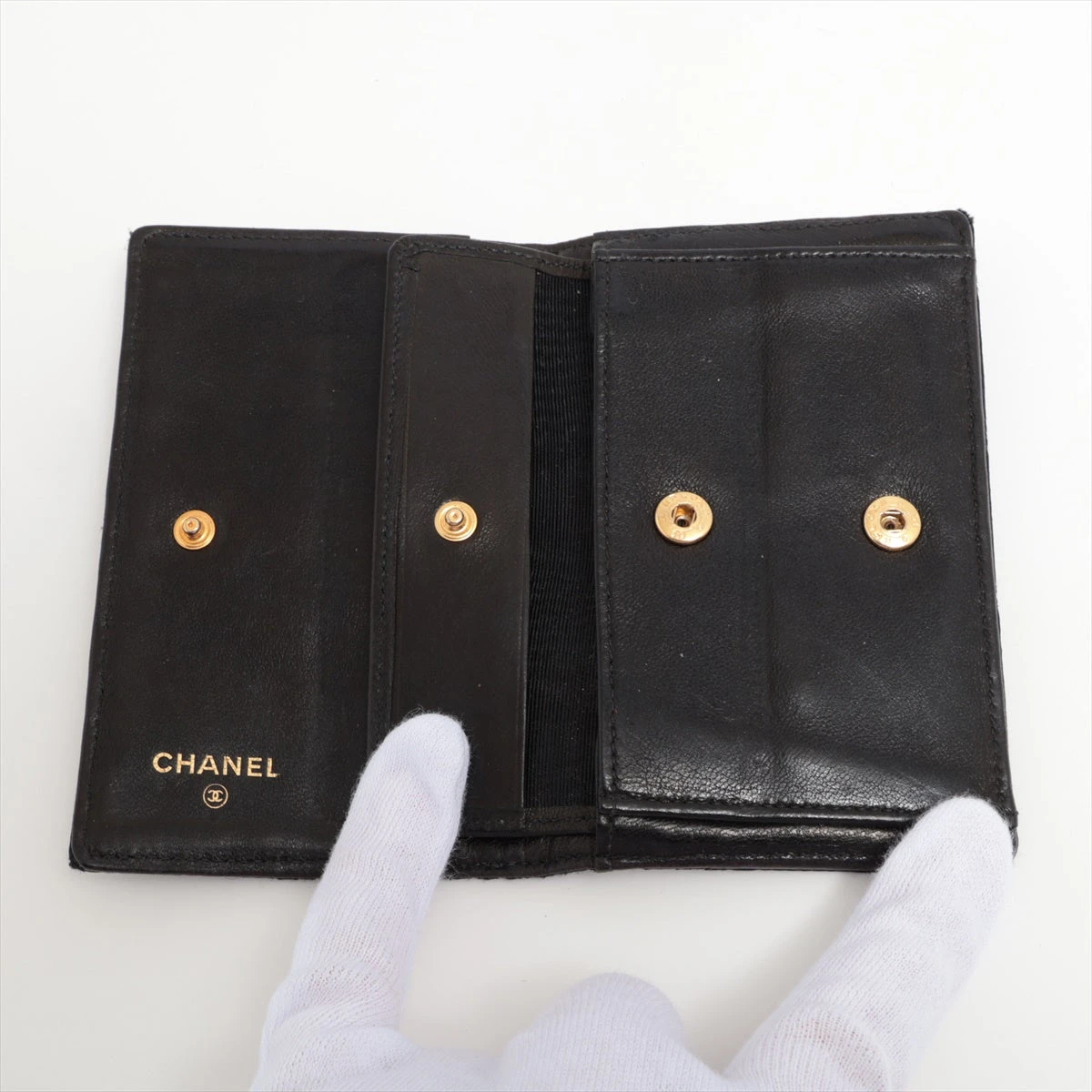 超レア【極美品】CHANEL ビコローレ　サテンコインケース　小銭入れ　黒 超レア【極美品】CHANEL ビコローレ サテンコインケース 小銭