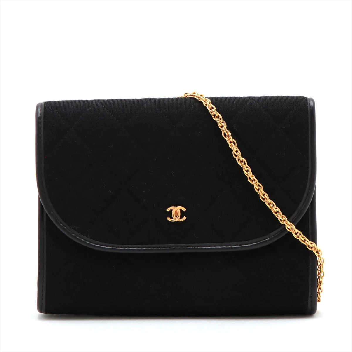 シャネルマトラッセコットンチェーンショルダーバッグブラック