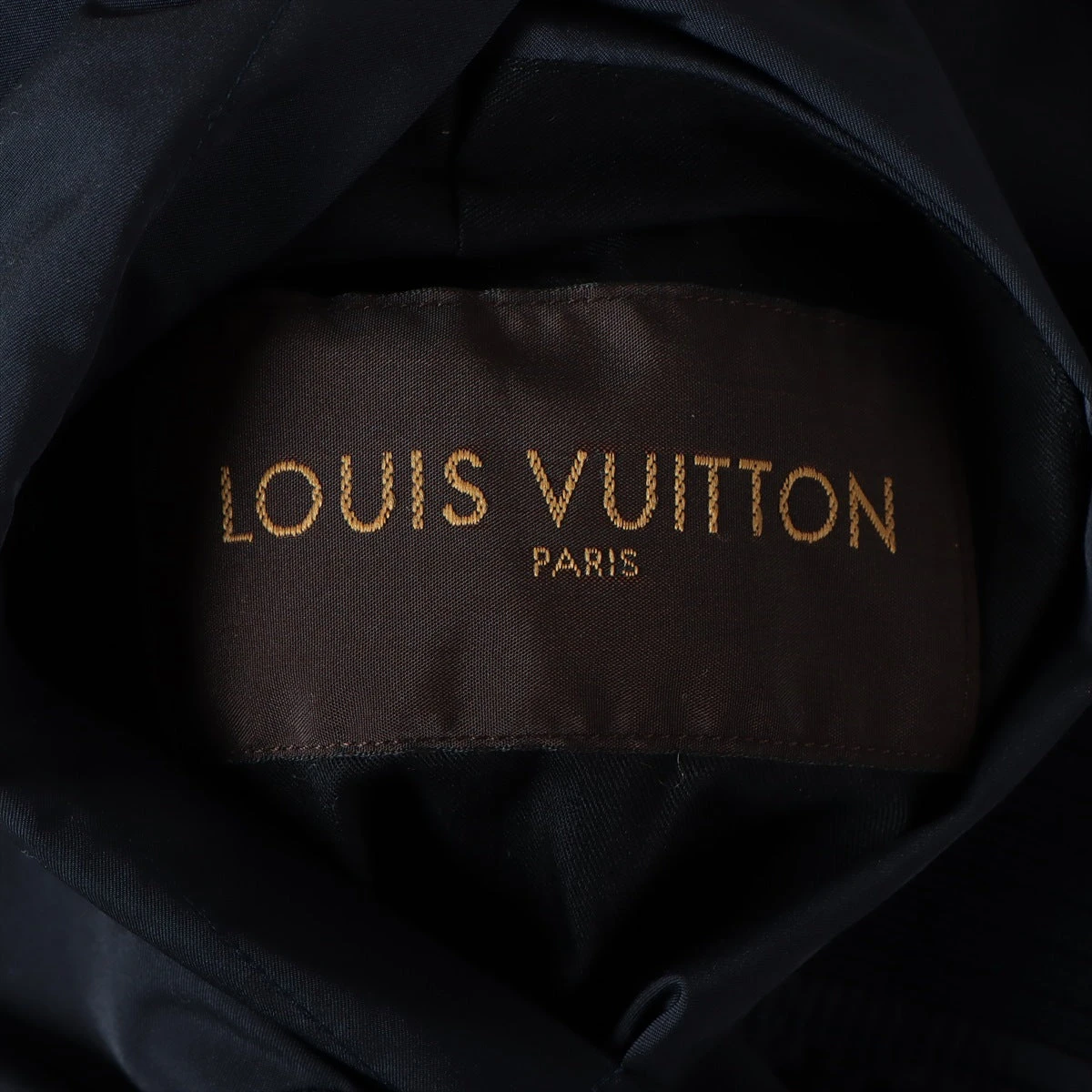 美品！LOUIS VUITTON ネイビー シングルライダースジャケット LOUIS VUITTON ルイヴィトン ブラック ナイロンシングル