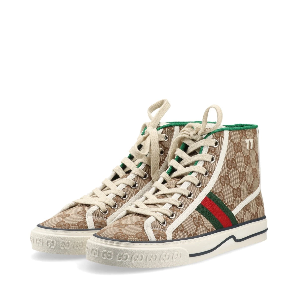 鑑定済・未使用★グッチ　GGキャンバス　ハイカットスニーカー　レディース　35 GUCCI/グッチ】よりGGキャンバスハイカットスニーカーが買取入荷