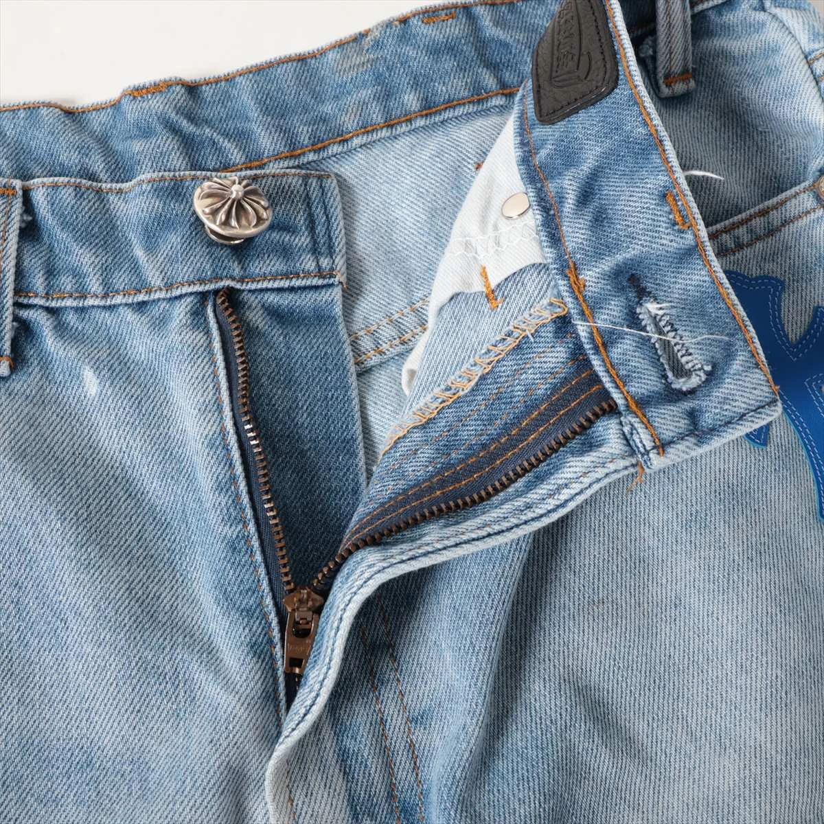 Levi's グレー クロスパッチ刺繍 デニム 34 CHROME HEARTS クロムハーツ リーバイス 501 セメタリークロス
