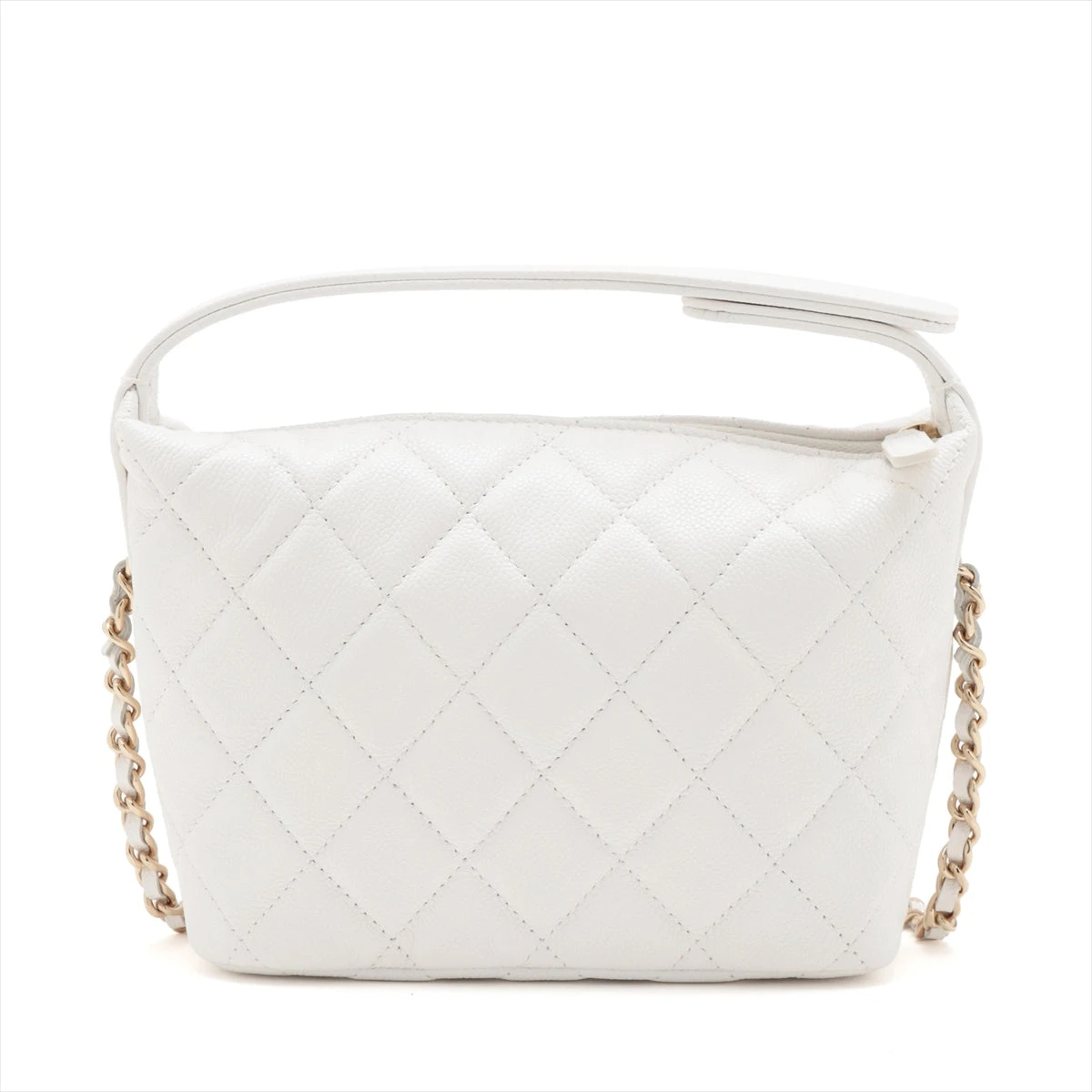 Chanel ホワイト キャビアスキン ポーチ Chanel ホワイト キャビア