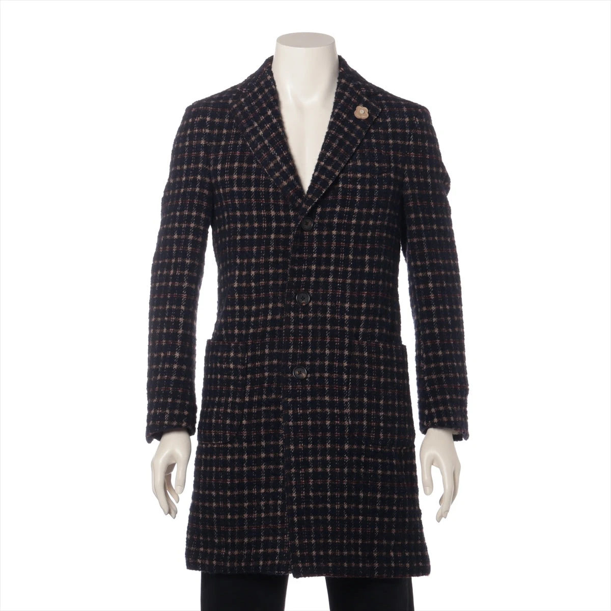 ラルディーニ ウール×アクリル×ポリエステル チェスターコート メンズ