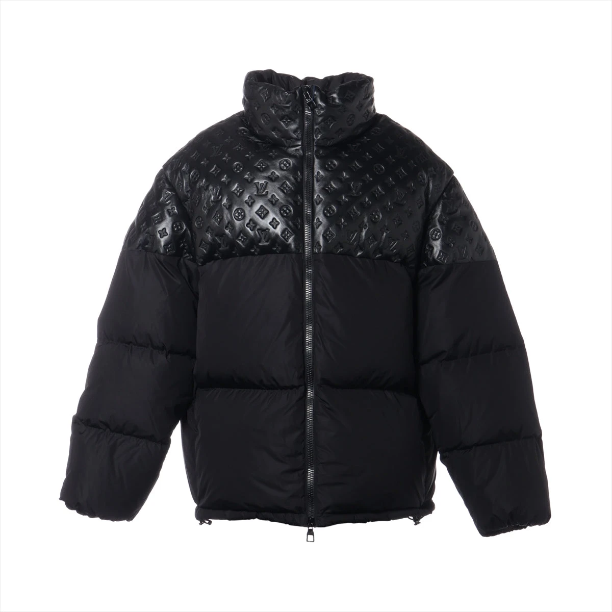 ヴィトン 23AW ナイロン×レザー ダウンジャケット 56 メンズ
