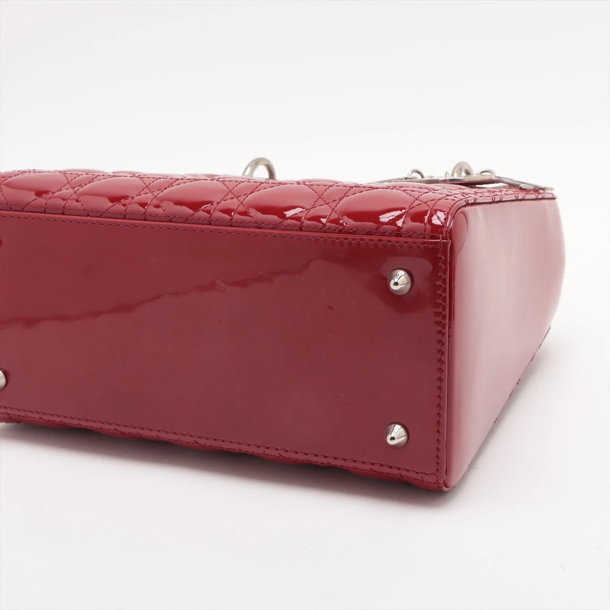 美品✨Dior レディディオール　2way パテントレザー　レッド Christian Dior クリスチャン・ディオール 2WAYバッグ レディ