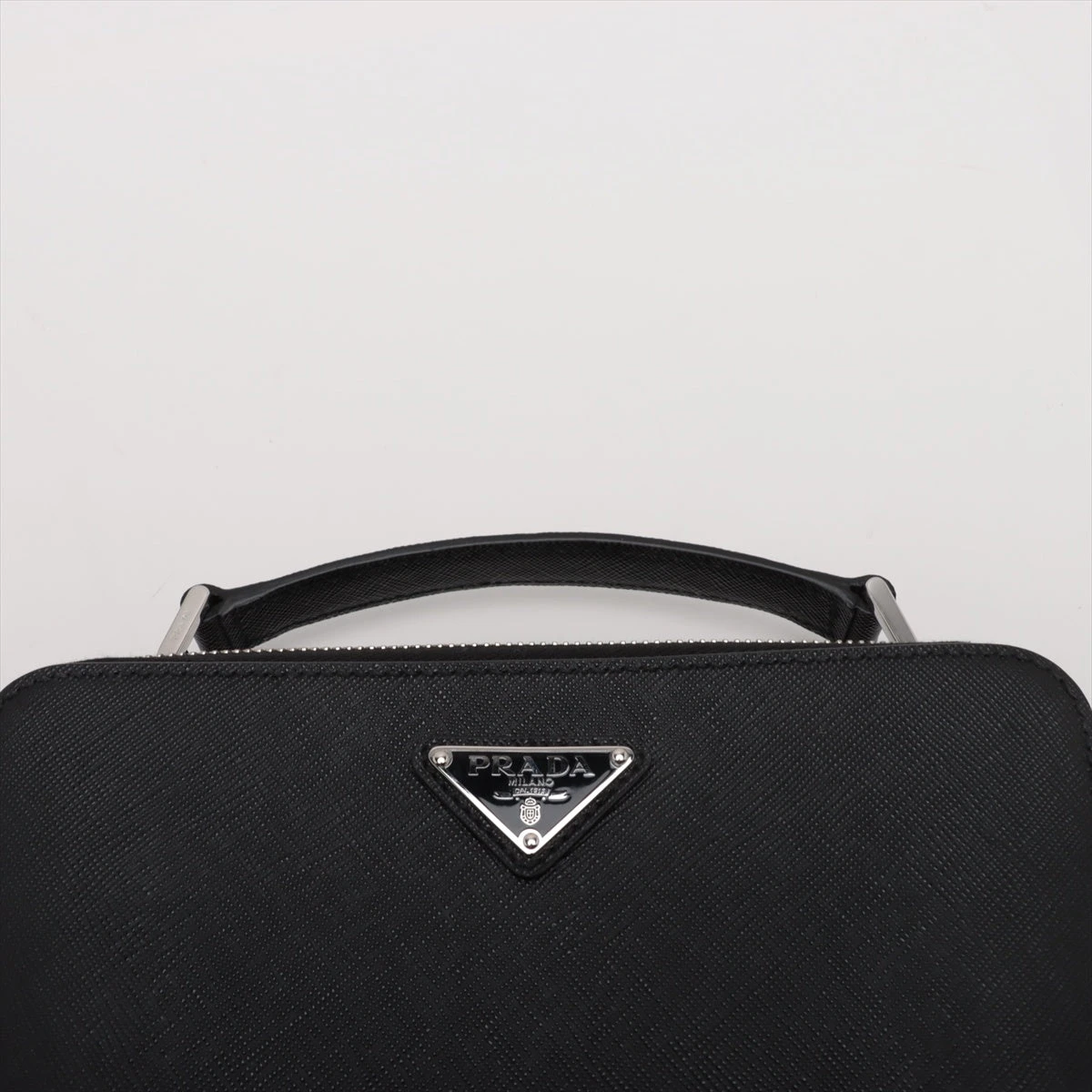 【希少】ANTEPRIMA ミラノ サフィアーノ　ブラック プラダ サフィアーノトラベル レザー 2WAYハンドバッグ ブラック