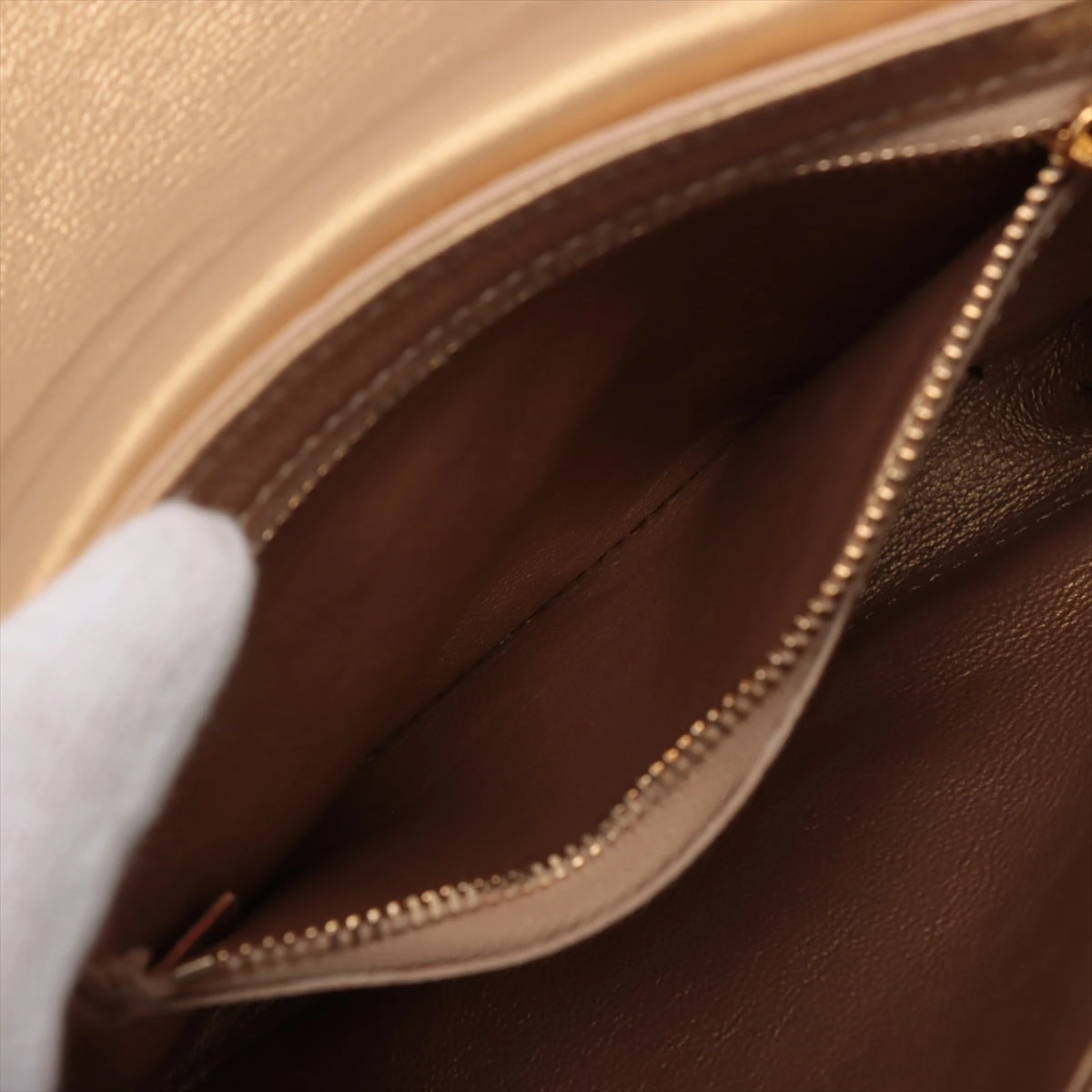 セリーヌ パイソン型押し チェーンショルダーバッグ ゴールド A3386401