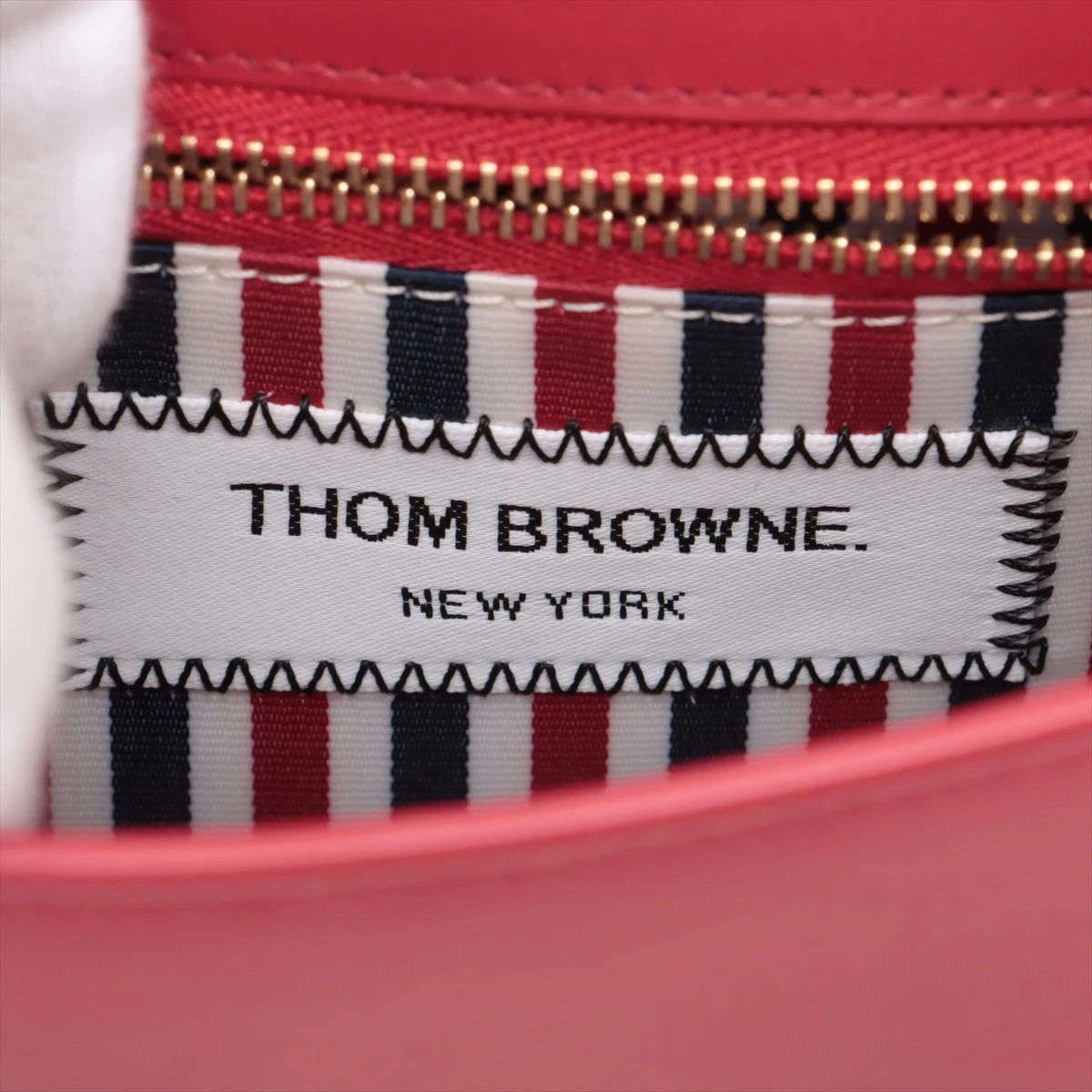 関税送料込み♦THOM BROWNE  ショルダーバッグ トムブラウン レザー ショルダーバッグ レッド A3386954｜中古