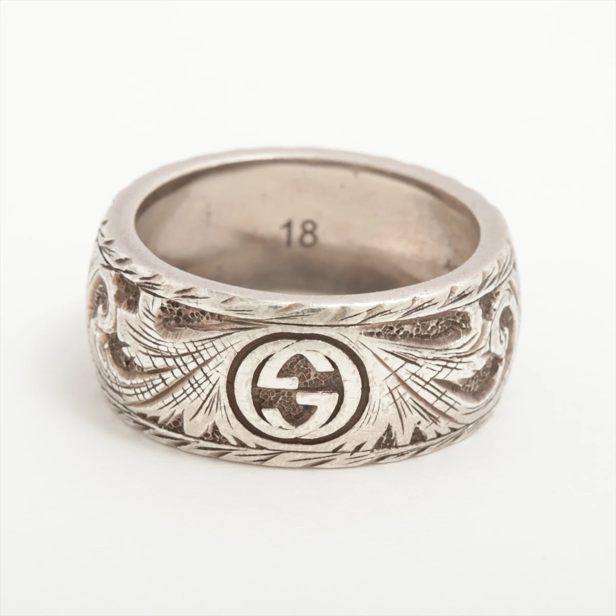 グッチ タイガーヘッド リング 18 925 11g シルバー A3389442｜中古 