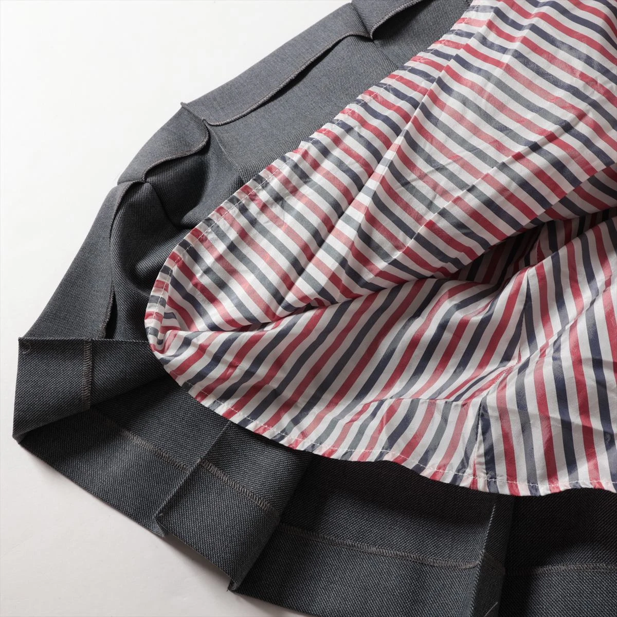 【トムブラウン】ミニスカート プリーツ グレー イタリア製 L ウール100% ツイルプリーツミニスカート | Thom Browne