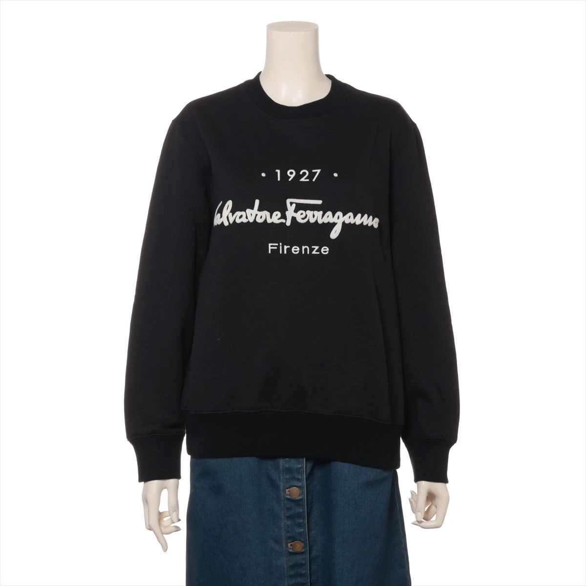 フェラガモサインロゴ総プリント 新品未使用 ランダムプリーツシルクスカート FERRAGAMO フェラガモ スカーフ 32 0685 レディース ツイリー