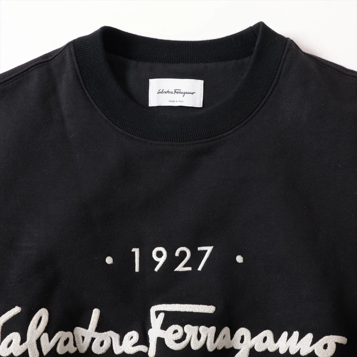 フェラガモ コットン スウェット XS レディース ブラック サインロゴ