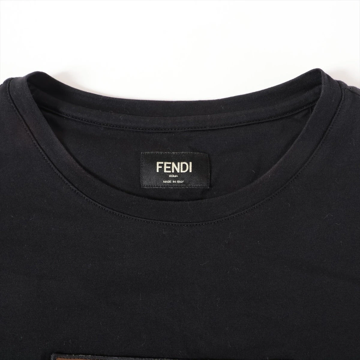 フェンディ ズッカ 21年 コットン Tシャツ M メンズ ブラック FY0894