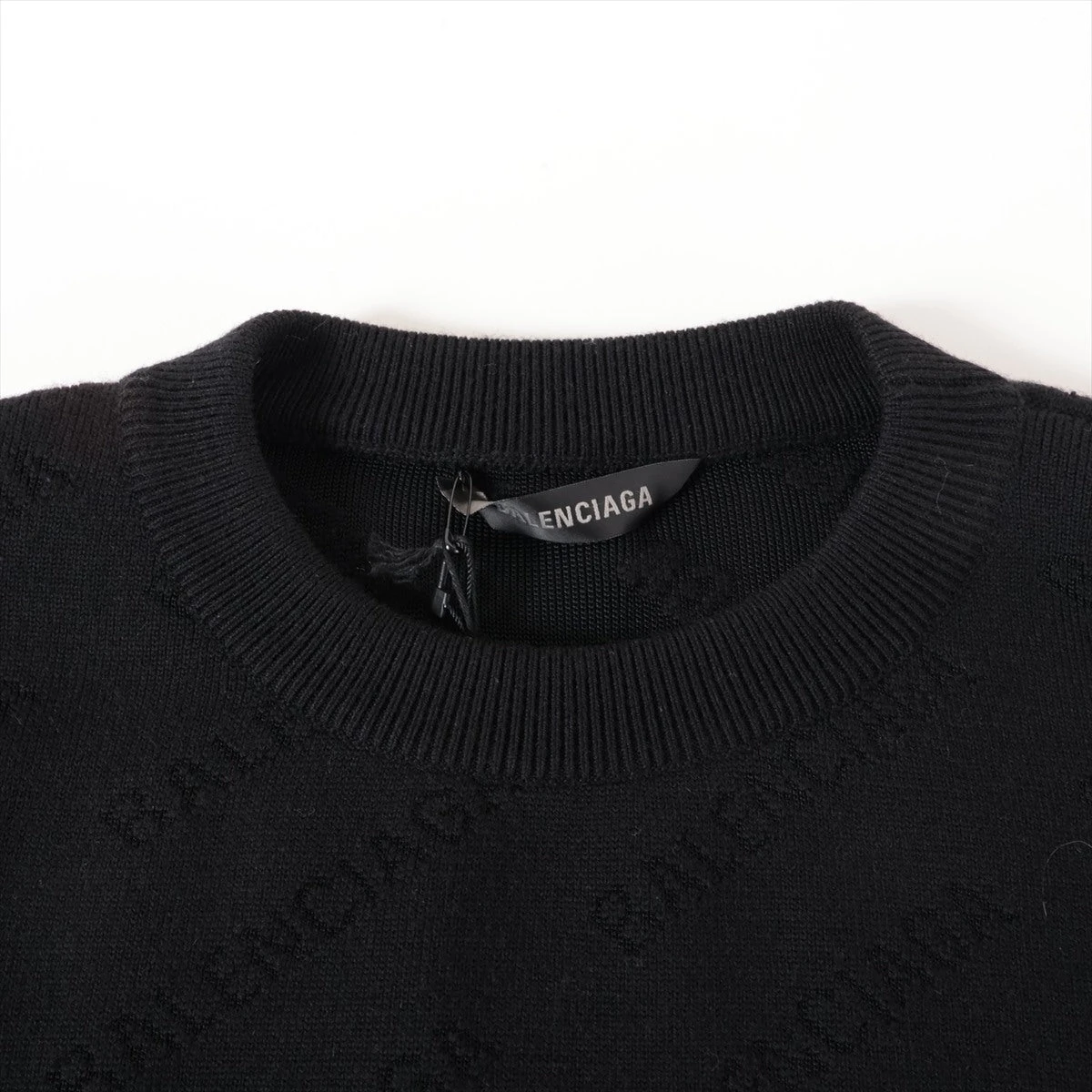売れ筋商品|||バレンシアガ 22年 ウール ロゴ ニット セーター 719206 ブラック XL【中古】 BALENCIAGA - バレンシアガ 22年 ウール ロゴ ニット セーター