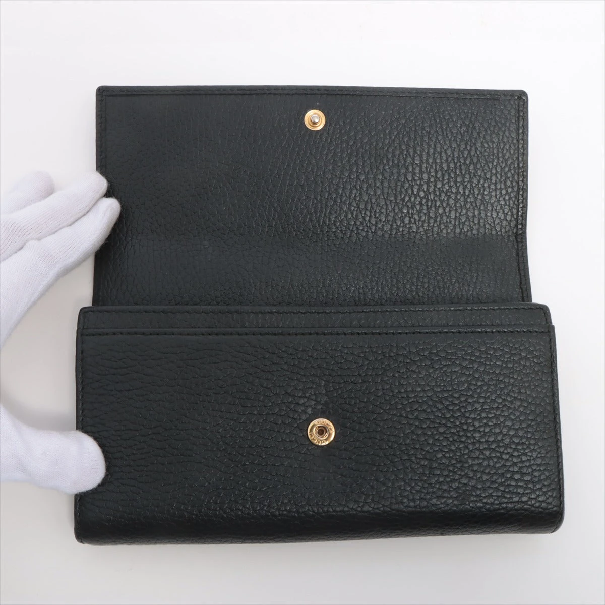 グッチ GGマーモント 456116 レザー 長財布 ブラック A3394336｜中古 