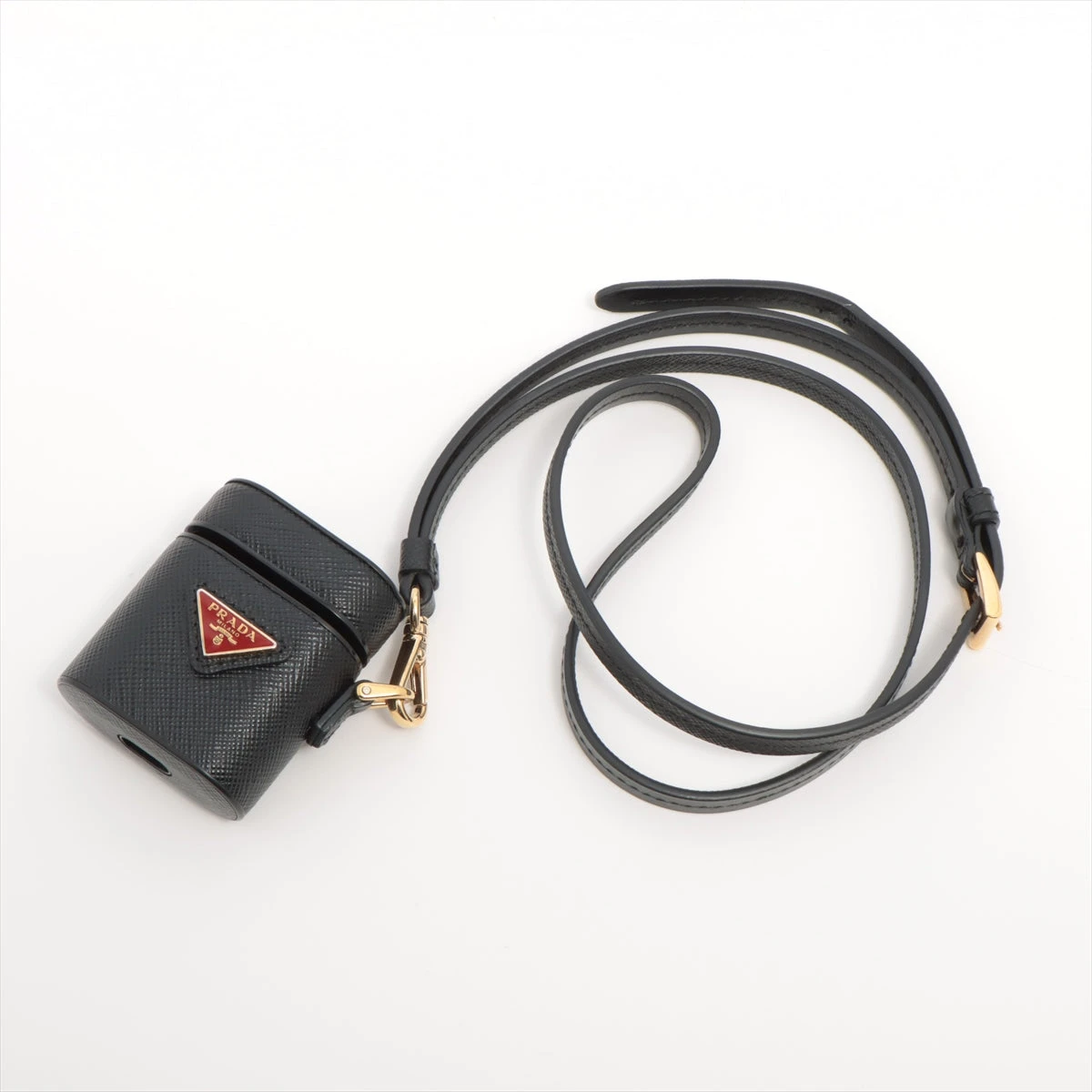 PRADA ブラックレザー イヤホンケース PRADA】プラダ レザーイヤホンケース サフィーノ - メルカリ
