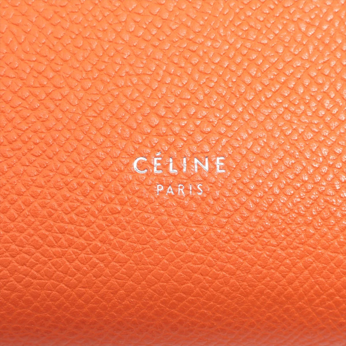 セリーヌ ラージストラップウォレット レザー 財布 オレンジ×ピンク 