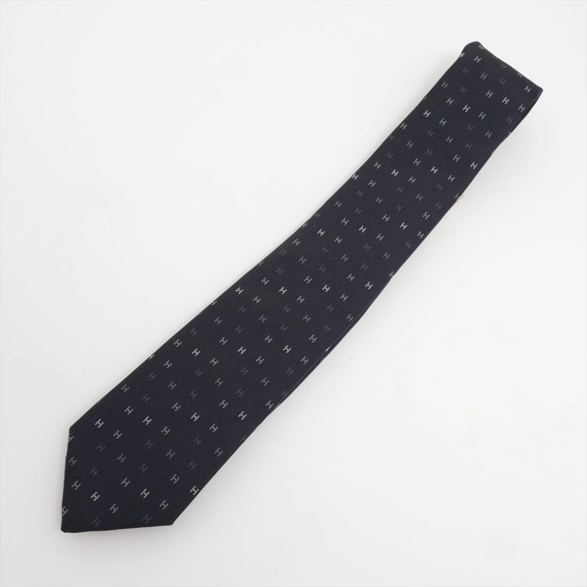 エルメス Hロゴ ネクタイ シルク ネイビー A3396360｜中古ブランド品